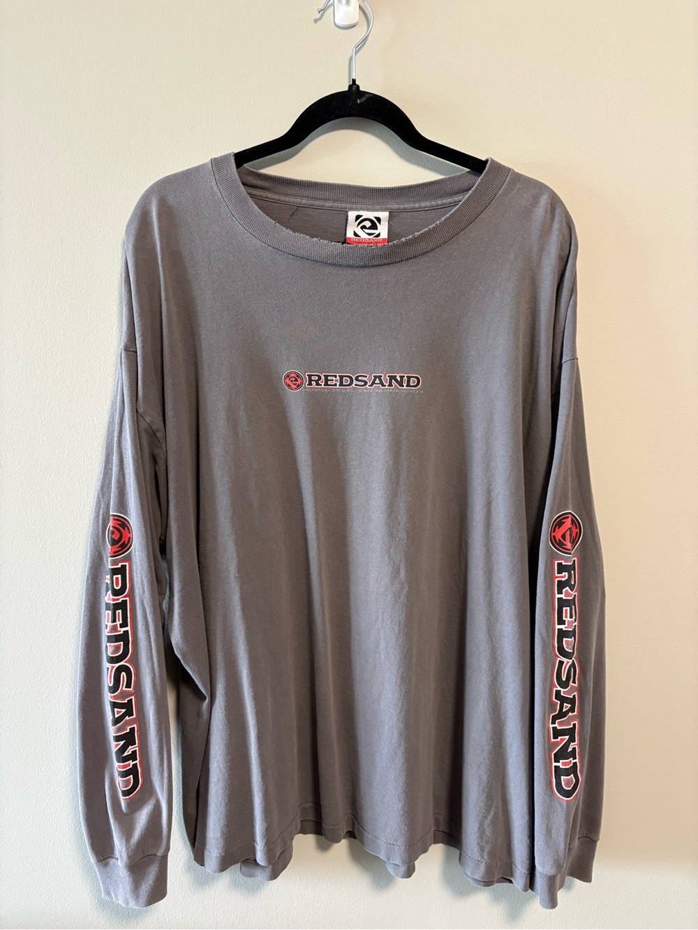 Vintage RedSand Long Sleeve Graphic T-Shirt Y2K Streetwear Gray Size XL